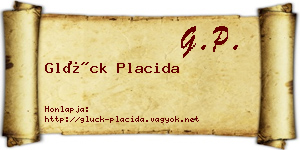 Glück Placida névjegykártya